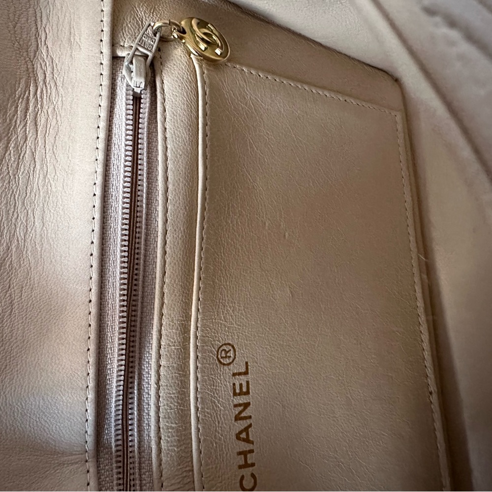 RARE CHANEL Vintage KELLY Beige Top Handle flap Quilted bag - Picture 10 of 15